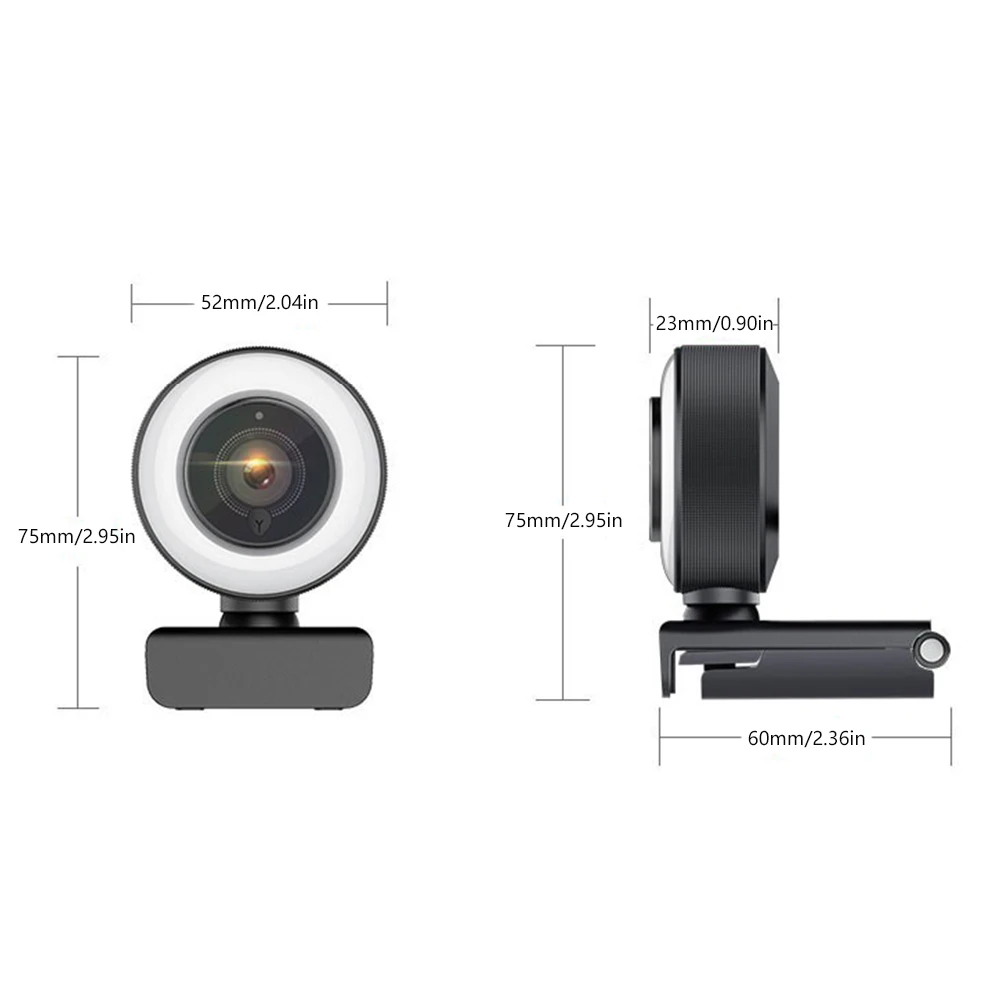 

Webcam 1080P 2K Web Camera With Microphone Computer PC Web Cam For Live Broadcast Video Calling Conference Workcamara Fill Light