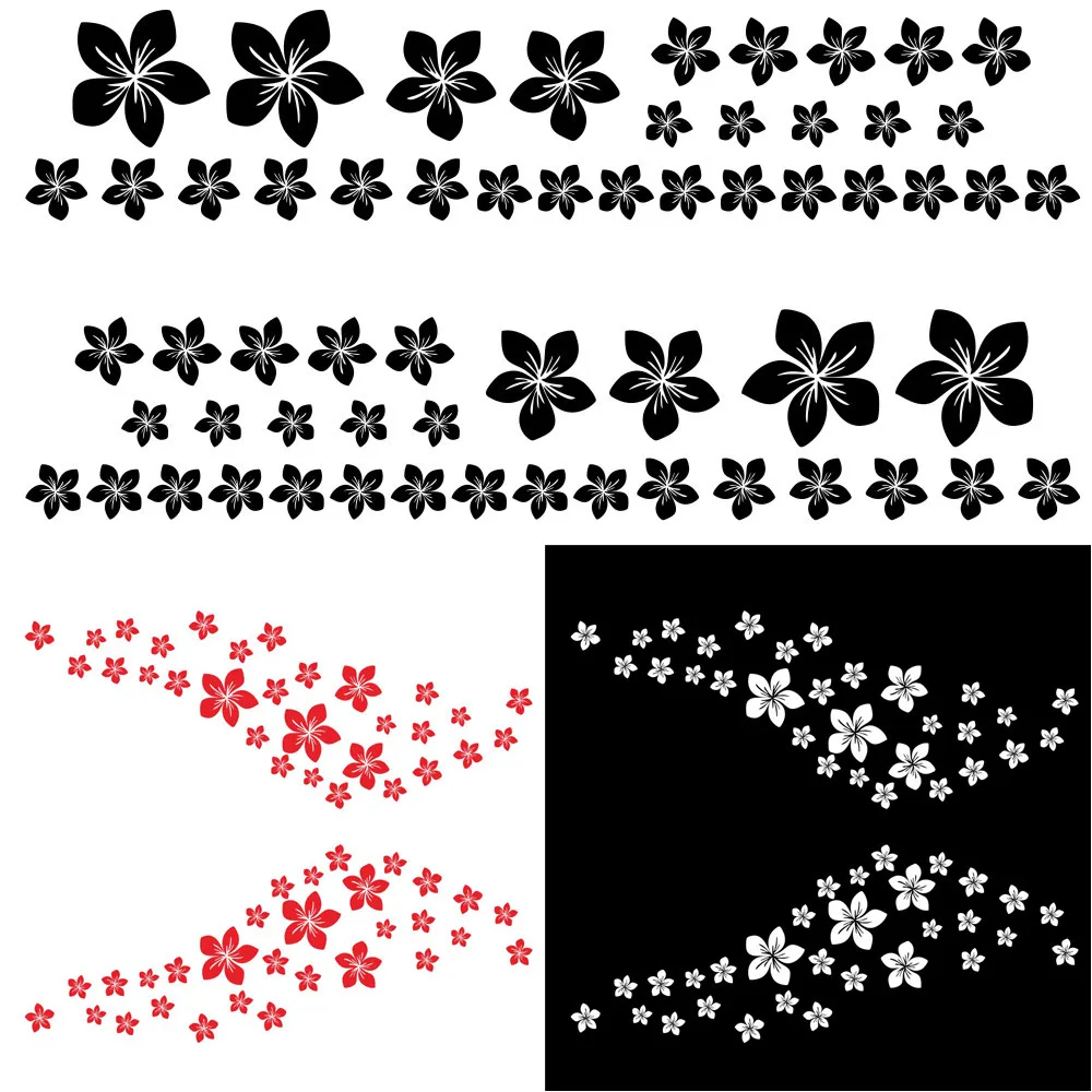 

60Pcs/Set PVC Flower Pattern Car Stickers And Decals Personality Car Motorcycle Body Bumper Hood Scratch Car Exterior Stickers