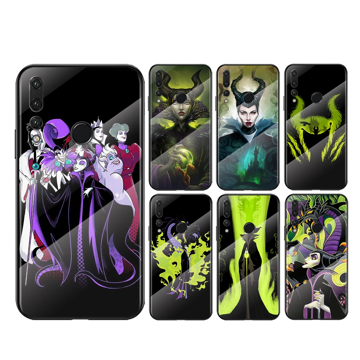 

Tempered Glass Cover Luxury Disney Villain Witch For Huawei Honor 30 9X 20 10 8X Lite Pro Plus Shockprook Phone Case