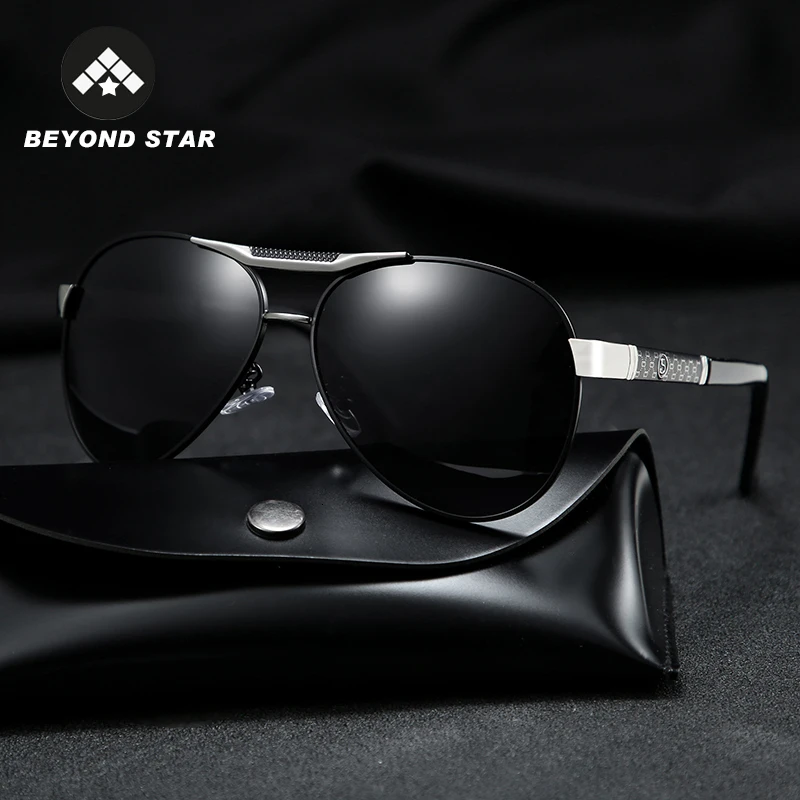 Мужские Солнцезащитные очки авиаторы BEYONDSTAR черные поляризационные