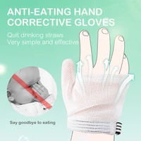 baby anti eating hand gloves breathable net newborn teething mittens baby anti scratching protection face correction gloves gift