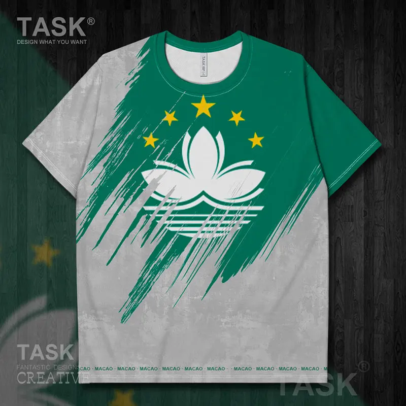 Мужская футболка с коротким рукавом топ в китайском Макао Демократическая