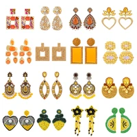 ztech yellow series long tassel geometric earrings for women europe popular style korean jewelry fashion accessories pendientes