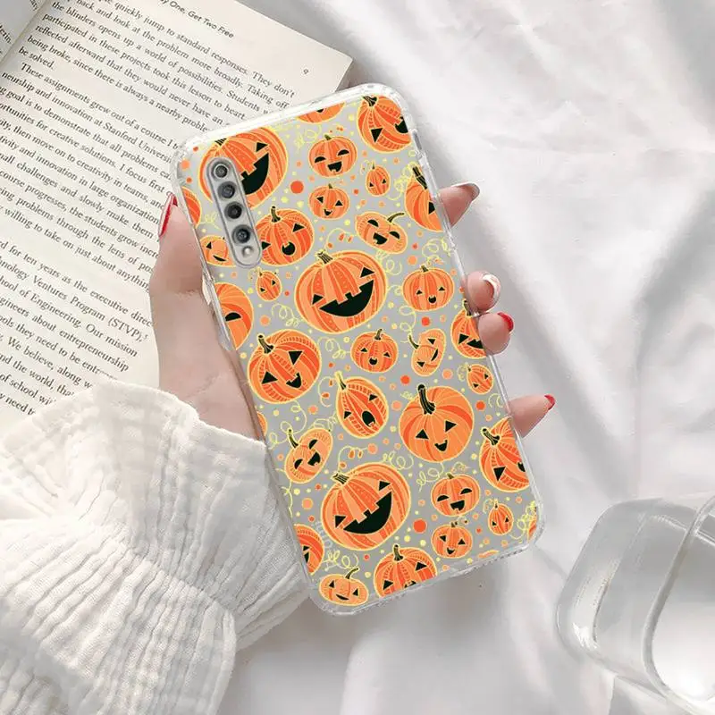Чехол для телефона Хэллоуин со спутанным черепом тыквой прозрачный Xiaomi redmi note 8 9 10