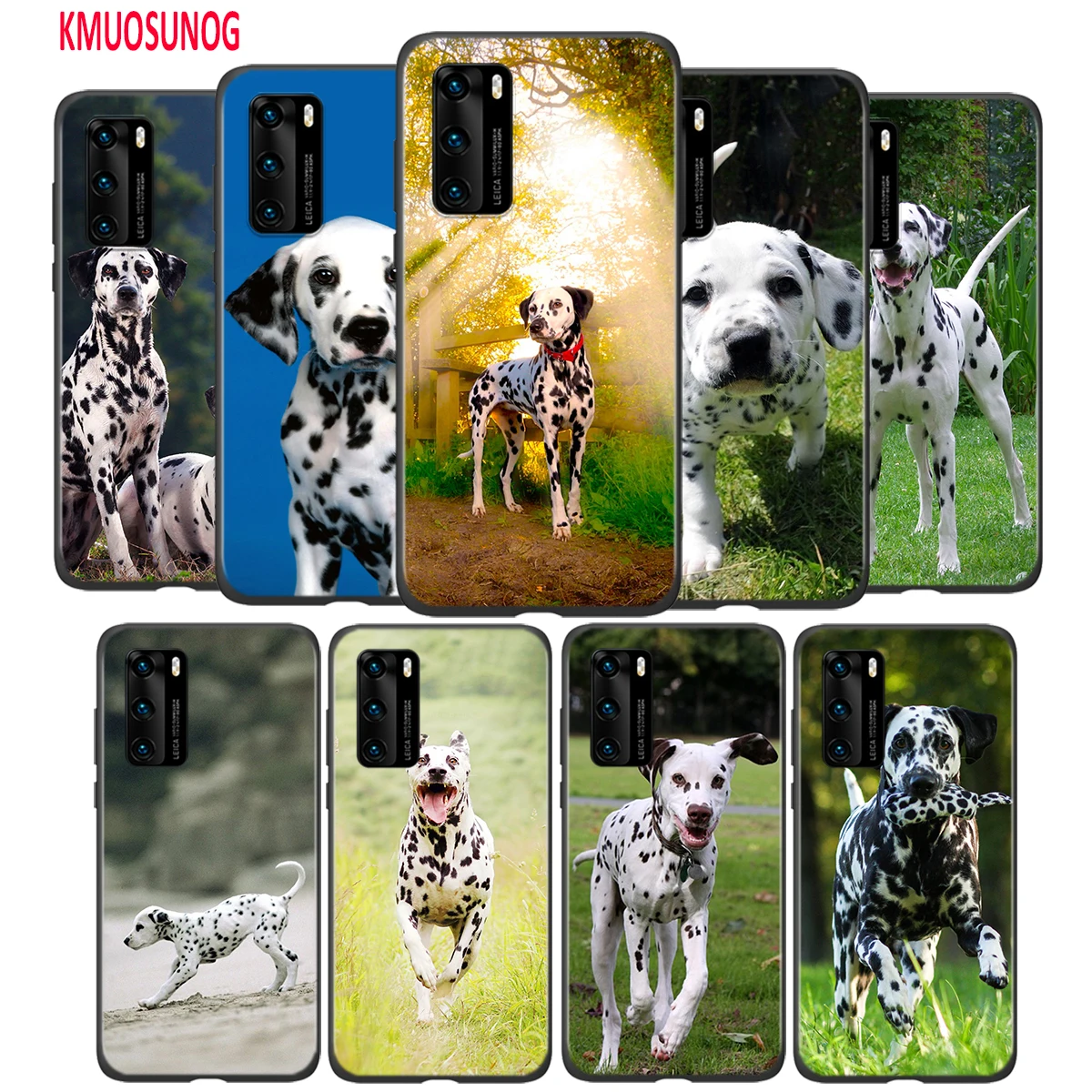 

Black Silicone Cover Dalmatian Dog Animal For Huawei P40 P30 P20 Pro P10 P9 P8 Lite E Plus 2019 2017 Phone Case