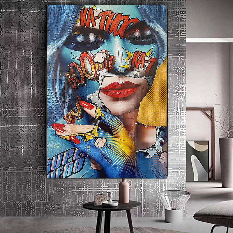 

Graffiti Colorful Woman Oil Painting on Canvas Painting Cuadros Posters and Prints Wall Art Picture for Living Room Decor