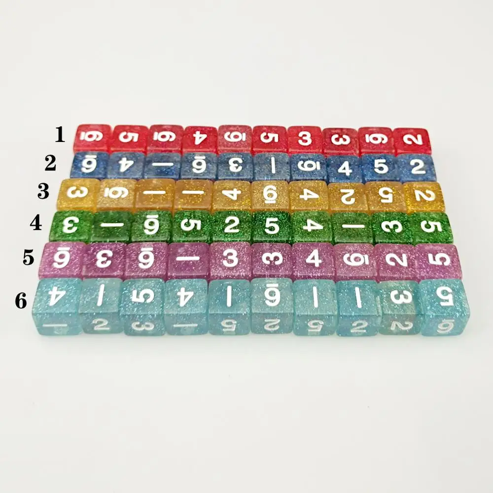 Rollooo Dice 10 шт./компл. D6 Mix color Digital Rpg dice|Кубики| |