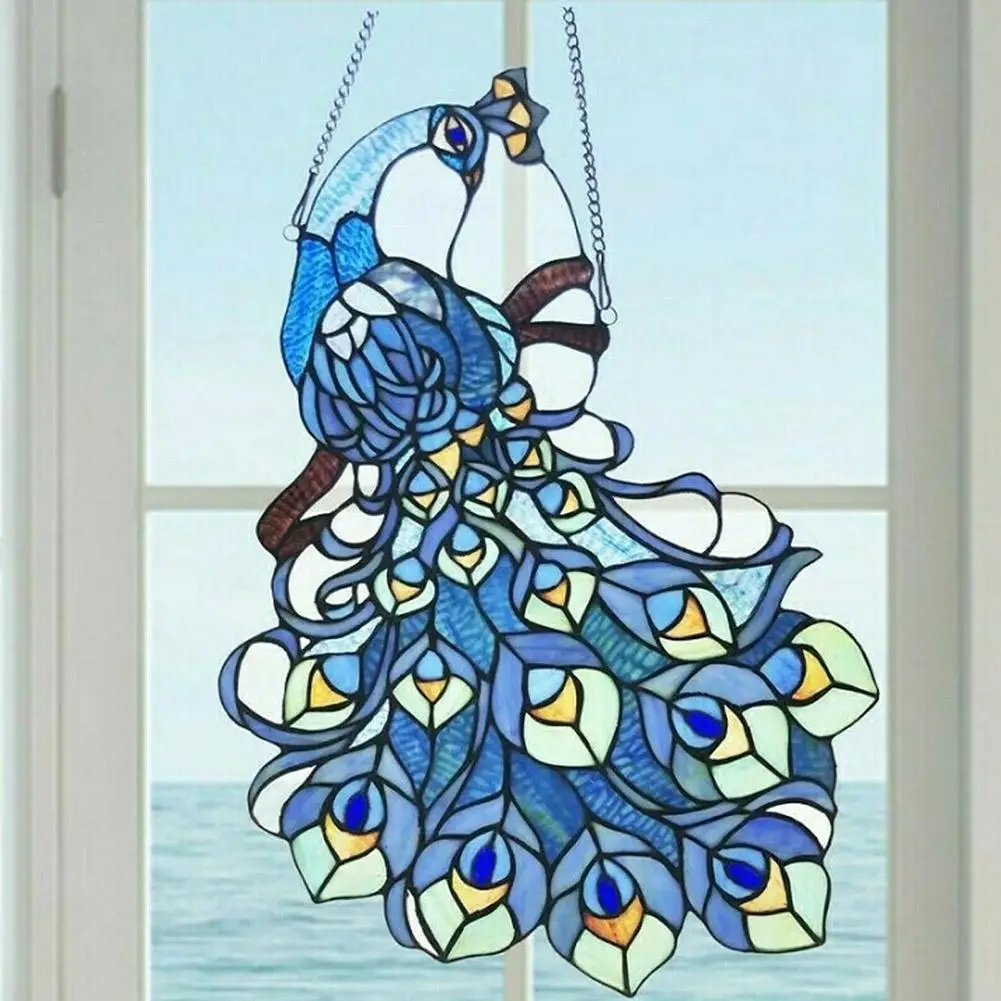 

Creative Peacock Pendant Decoration Multi-purpose Acrylic Window Painting Pendant 16*12cm