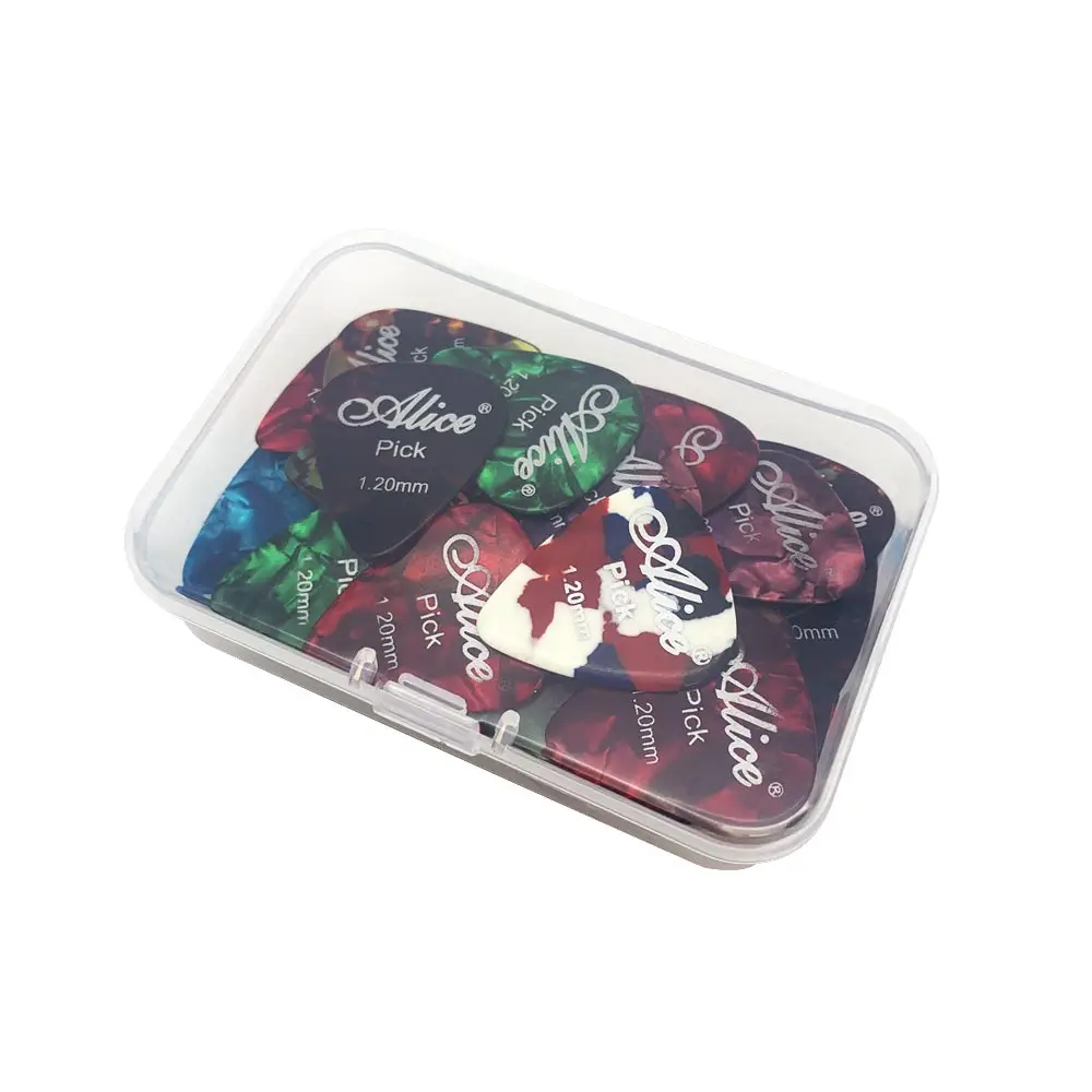 1.2 mm 40 штук гитара Alice pick s с ящиком для хранения длительный срок службы медиатор Bass pick Druable толщина материала. 46. 71. 81. 96 1,2 1,5 мм - Color: 1.2 mm