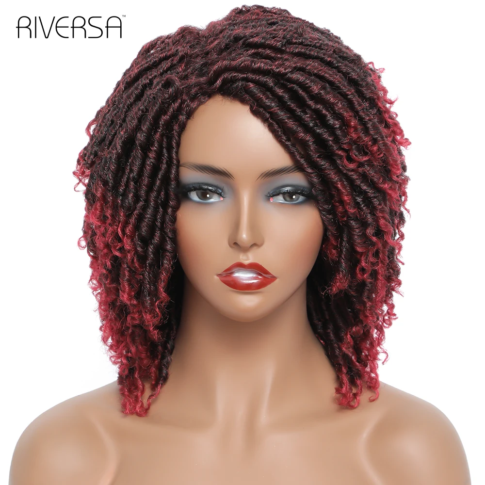 

Soft Crochet Braid Wig Synthetic Braided Wigs For Women Ombre 1B BUG 27 30 Dreadlocks Wig Short Hair Faux Locs Wigs Natural Hair