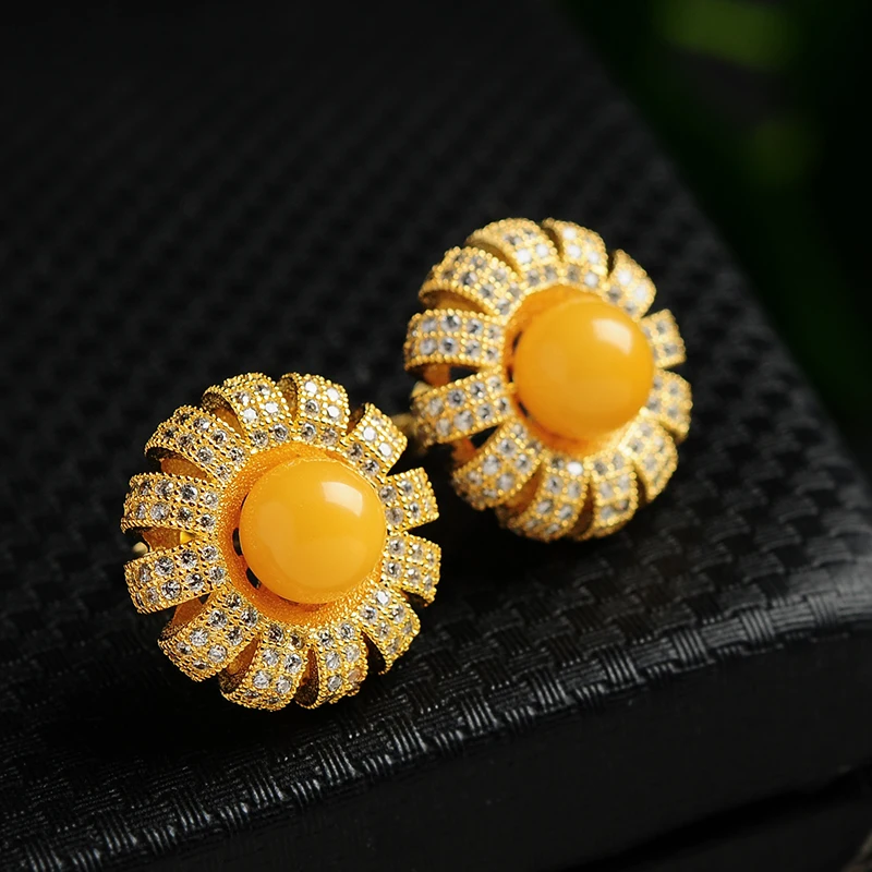 925 серебряные инкрустированные натуральные желтые мерные рандомные солнечные