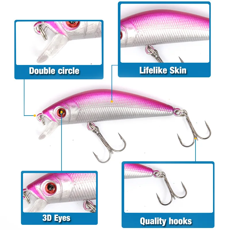 1 шт. Рыболовная Приманка Minnow Crankbait 72 мм 7 5g искусственная жесткая приманка плотная