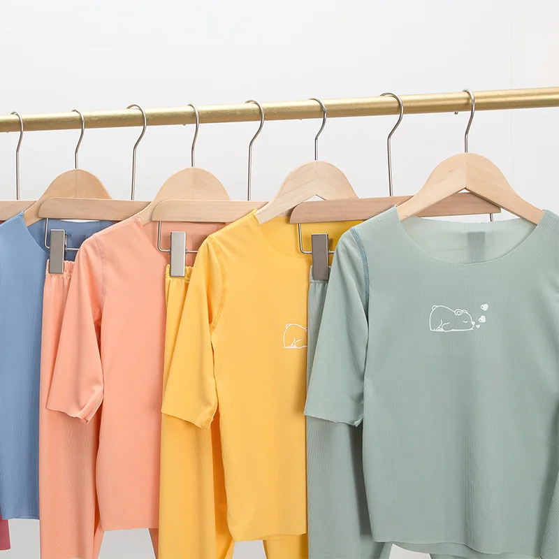 

Summer Children's Home Service Suits With Short Sleeves Boys and Girls Pajama Suit