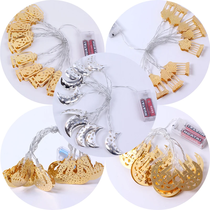 

Moon shape LED String lights Ramadan decoration led light Eid mubarak lamic Muslim Party Decor happy eid mubarak islam gift