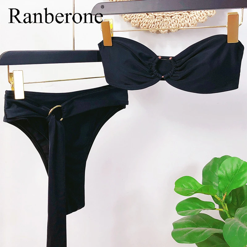 Пикантный комплект бикини Ranberone купальник с леопардовым принтом женский 2020