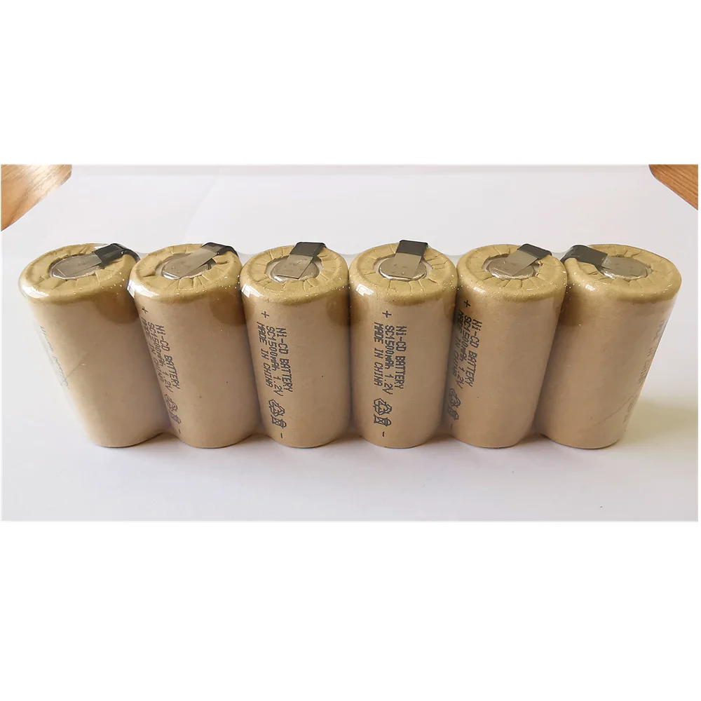 Высокое качество 6 шт. 1.2В Ni CD SC1500mAh аккумуляторы 10C с вкладками аккумуляторная