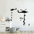 Армейский солдат настенные наклейки виниловые художественные наклейки для подростков мальчиков мужские военные фанаты украшение для спальни