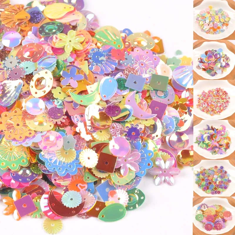 10 г Новый ПВХ смешанные рассыпчатые пайетки/пайетки швейное ремесло DIY Одежда