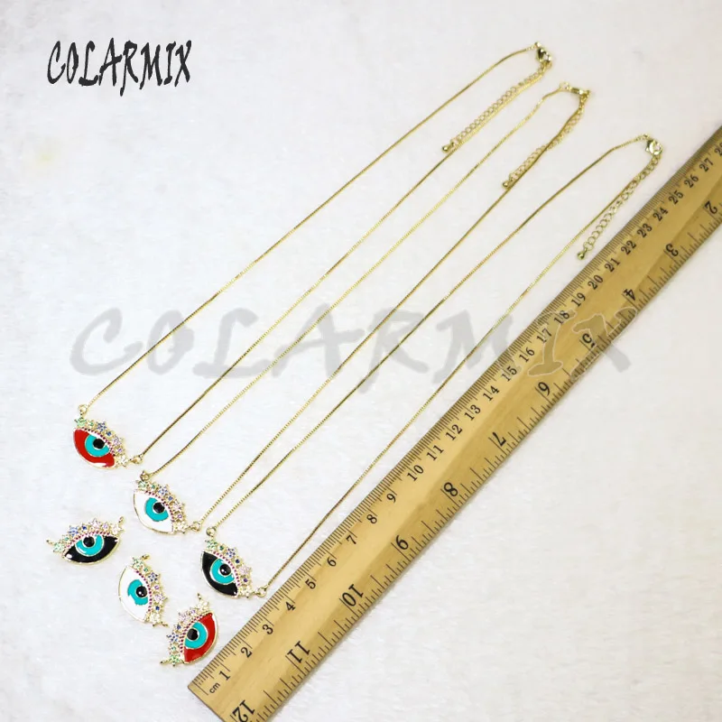 

10 strands Devil Eye pendants necklace enamel colors charm necklace pendants blue eye necklace accessories for women 5964