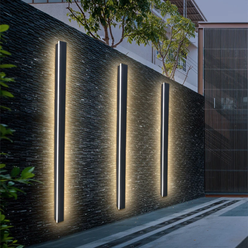 Современная Водонепроницаемая светодиодная уличная настенная лампа с длинной