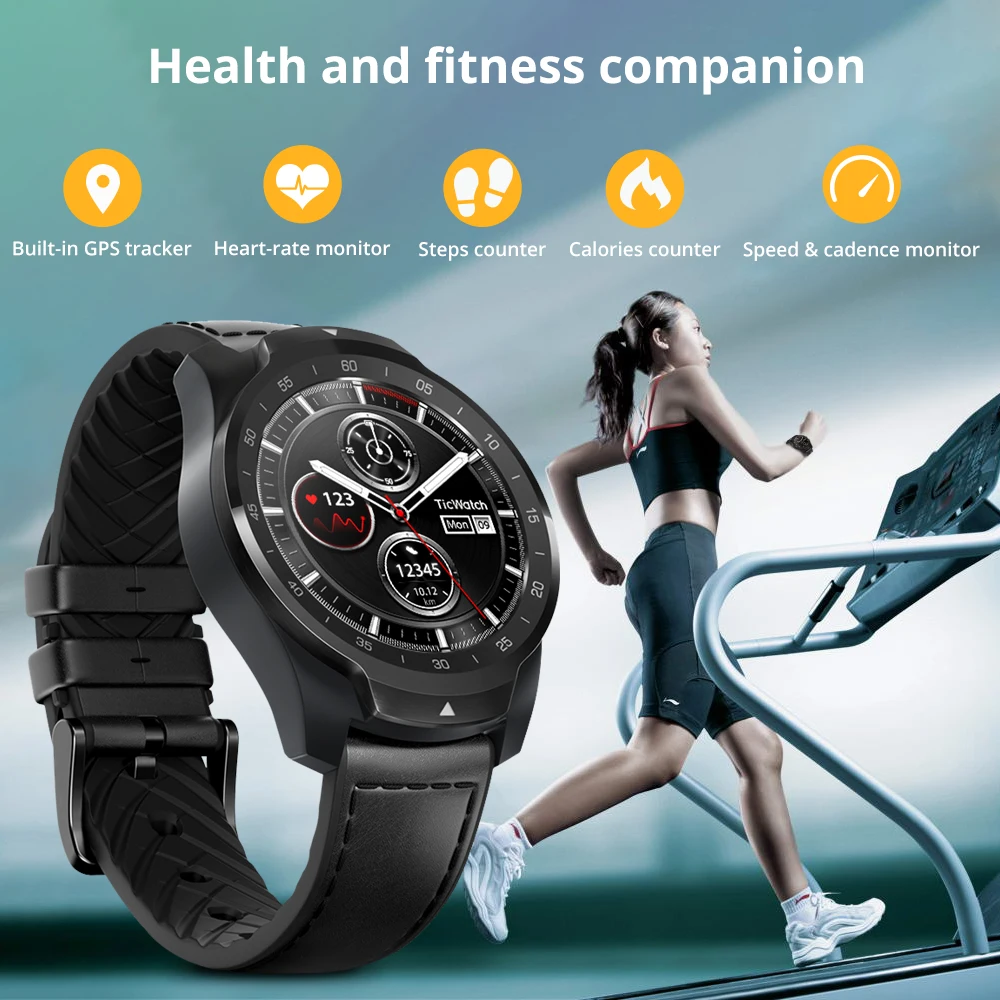 Оригинал Ticwatch Pro Bluetooth Смарт часы gps IP68 водонепроницаемый Поддержка NFC