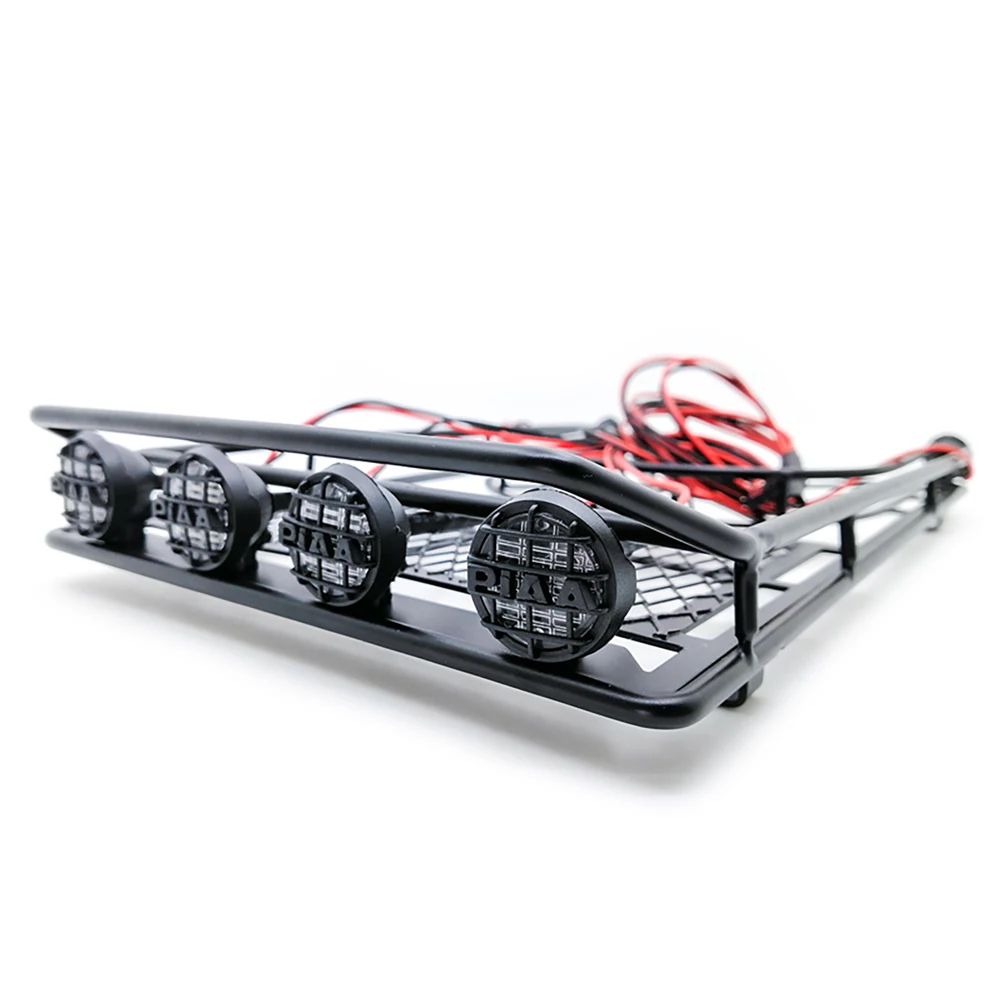 

Rc RCFUN Профессиональный багажник на крышу багаж с 6LED светильник для 1/10 RC Гусеничный для D90 осевой для Scx10 RC автомобилей аксессуары