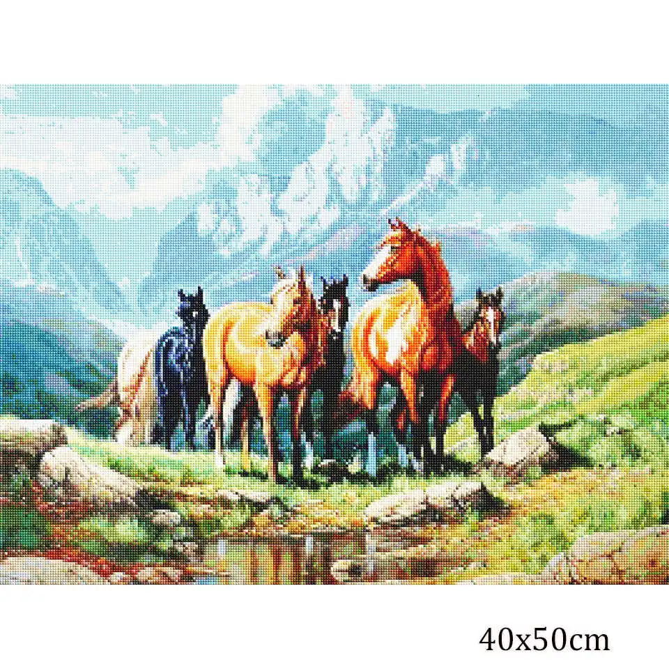 AZQSD алмазная мозаика лошади крестиком рукоделие 5D вышивка полная выкладка
