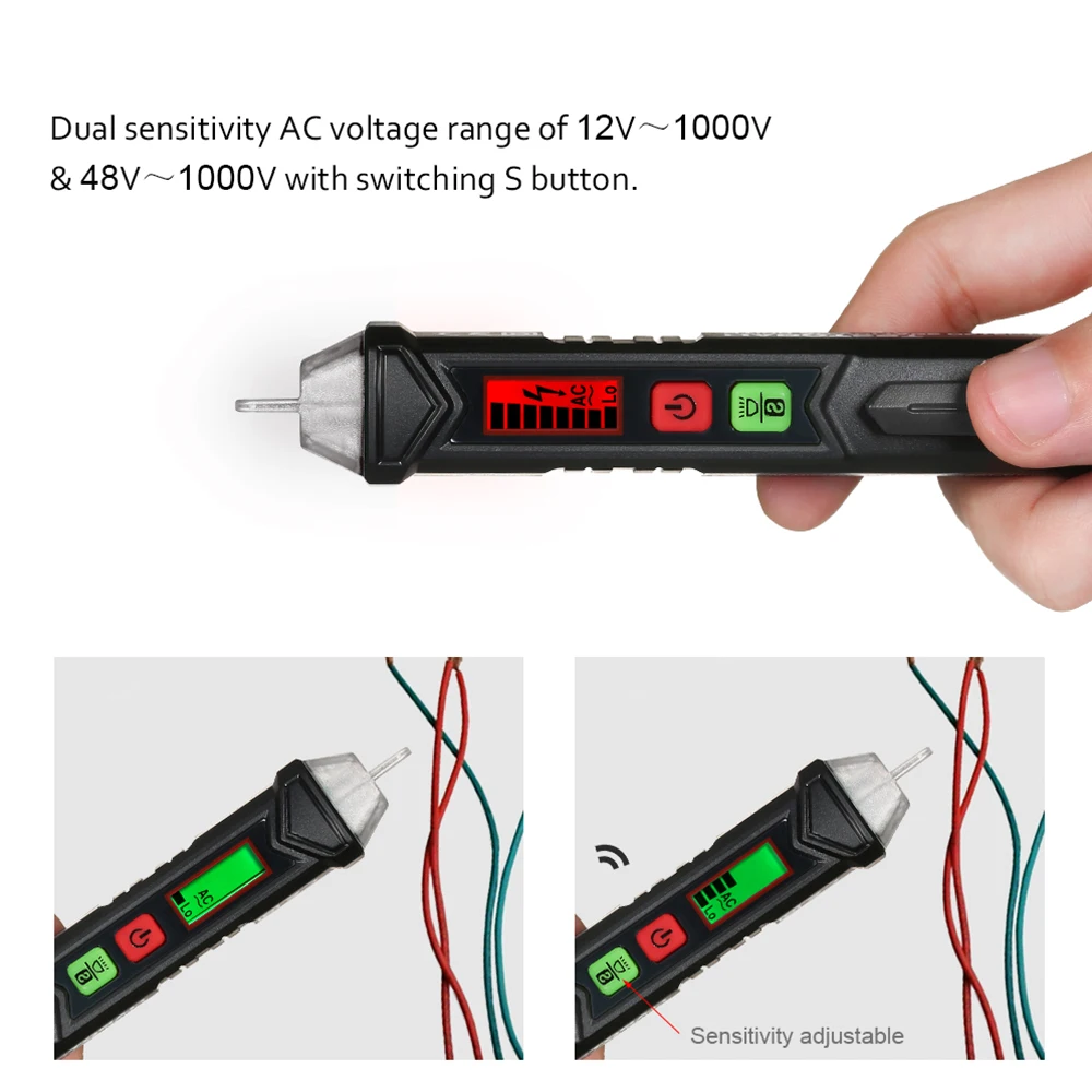 KKmoon Портативный Бесконтактный переменного Напряжение тестер ручка в форме V ~