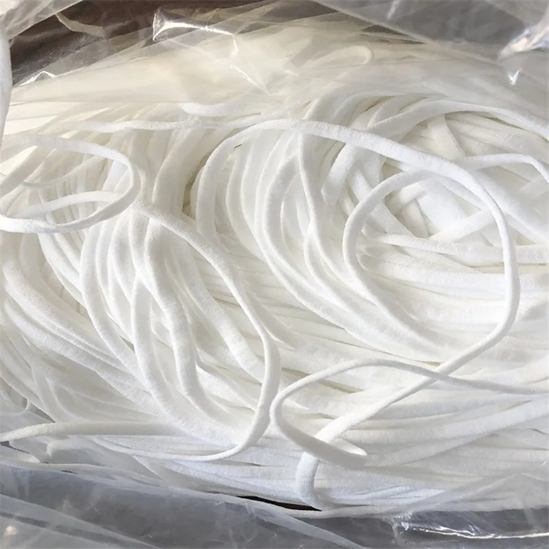 Маска эластичная веревка 3 мм Круглый белая повязка 5 Плоская пояс для ручной