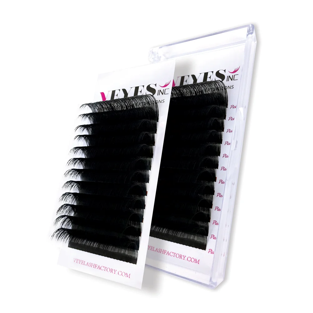 

VLASH Premium Eyelash Extension Individual Eyelash Matte Black Volume Private Label Strip Lash 17-25mm VEYES LASHES