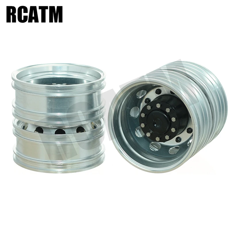 

1 Pair Metal Rear Wheels Rim Hub for 1/14 Tamiya RC Truck Trailer Tipper Scania R470 620 Actros MAN Volvo LESU DIY Parts