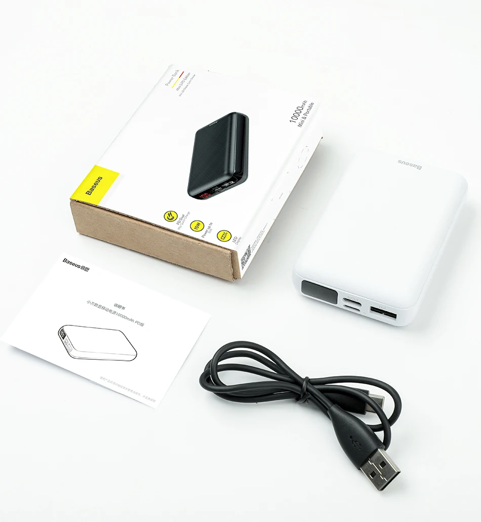 Baseus мини 10000 мАч Внешний аккумулятор USB C PD повербанк lcd 10000 мАч Внешний аккумулятор для iPhone Xiaomi портативное Внешнее зарядное устройство