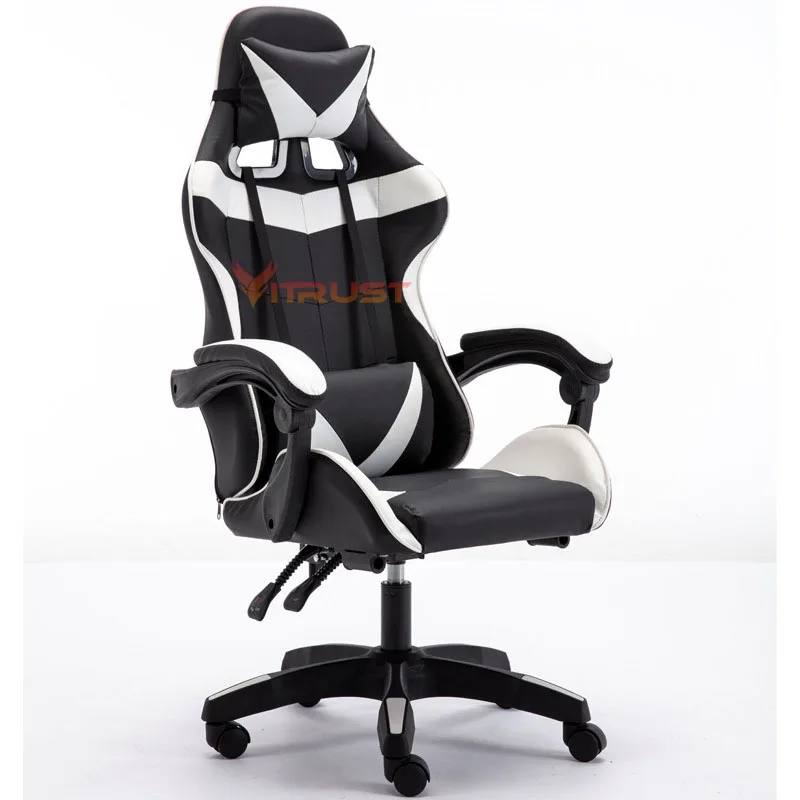 WCG Gaming Chair Racing Recliner Office computer lying household LOL Cafes Sports Armchair Footrest | Мебель