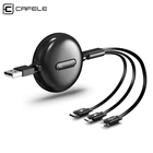 Cafele 3 в 1 Micro USB кабель USB Type C кабель для iPhone зарядное устройство выдвижной кабель поддержка быстрой зарядки синхронизации данных 120 см