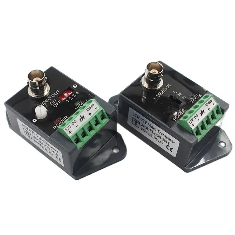 

A Pair Long Distance 1 CH Active Video Balun CCTV Transceiver for AHD CVI TVI CVBS Single Channel Camera Transmitter