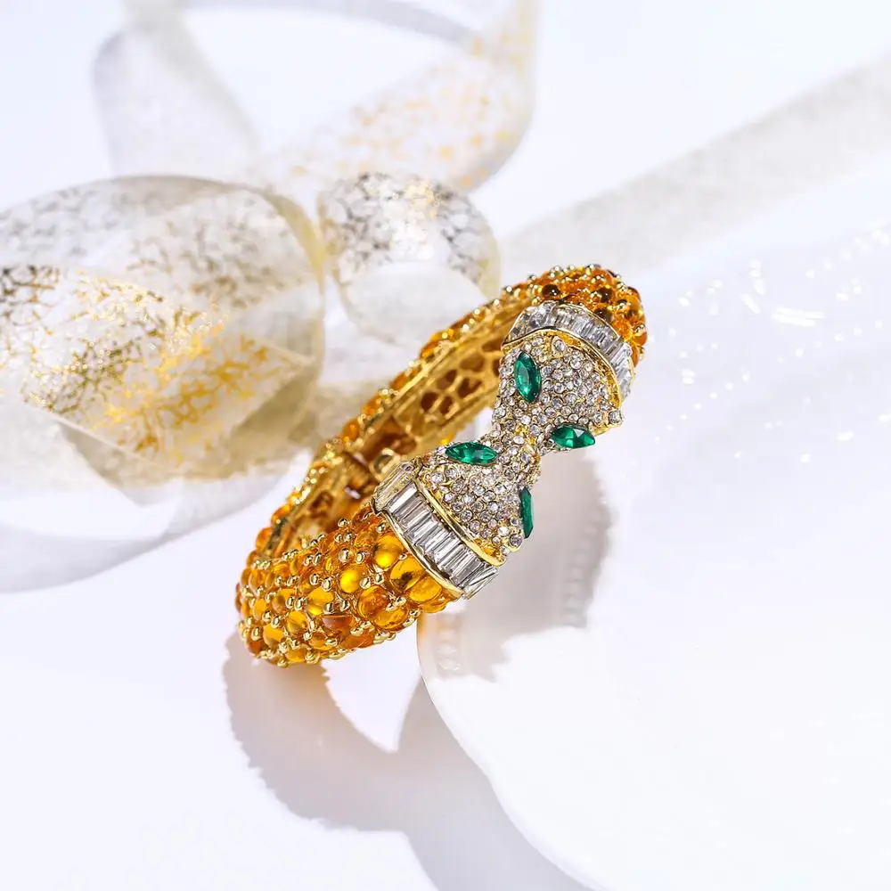 Женские браслеты-Пантеры леопардовые браслеты с кристаллами и животными