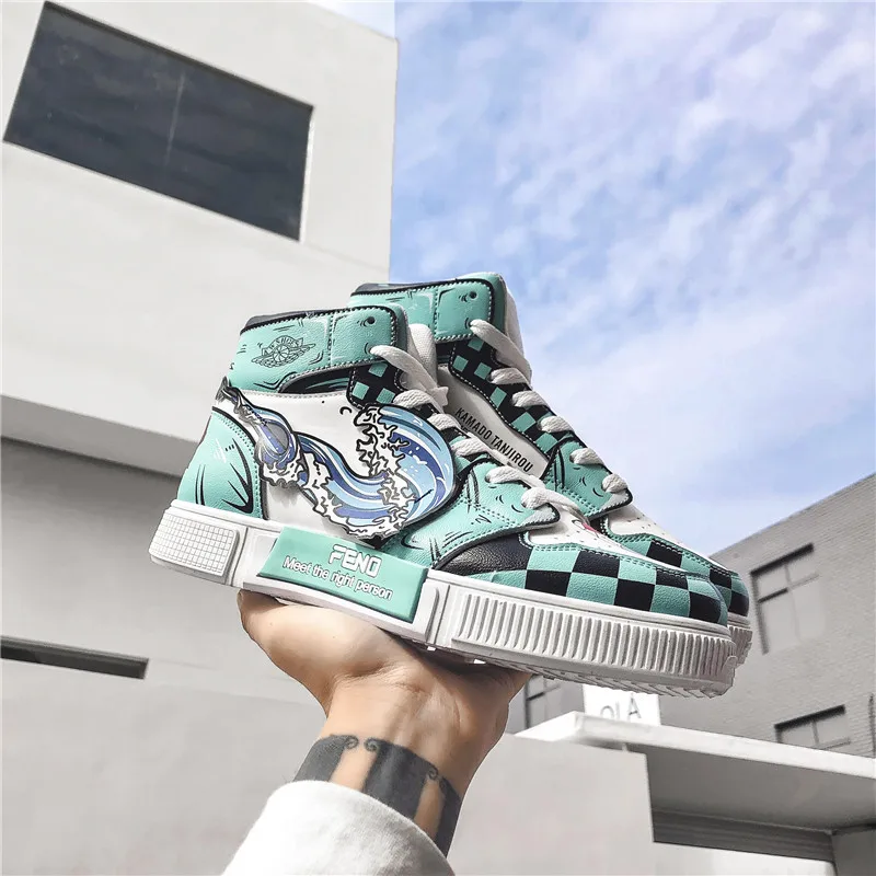

2022Classic Anime Shoes Men Hip Hop Shoes Fashion Clunky Sneakers for Men Casual Shoes Travel Mens Walking Shoes High Top Sasuke