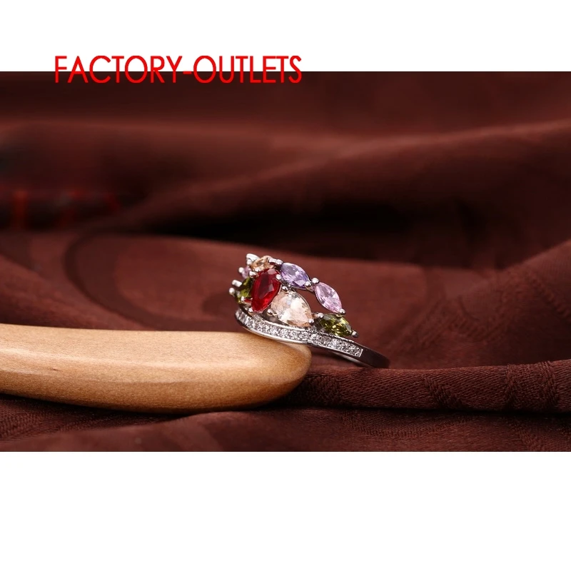 Модные элегантные обручальные кольца 925 цветов для женщин Свадебные фиолетовые с