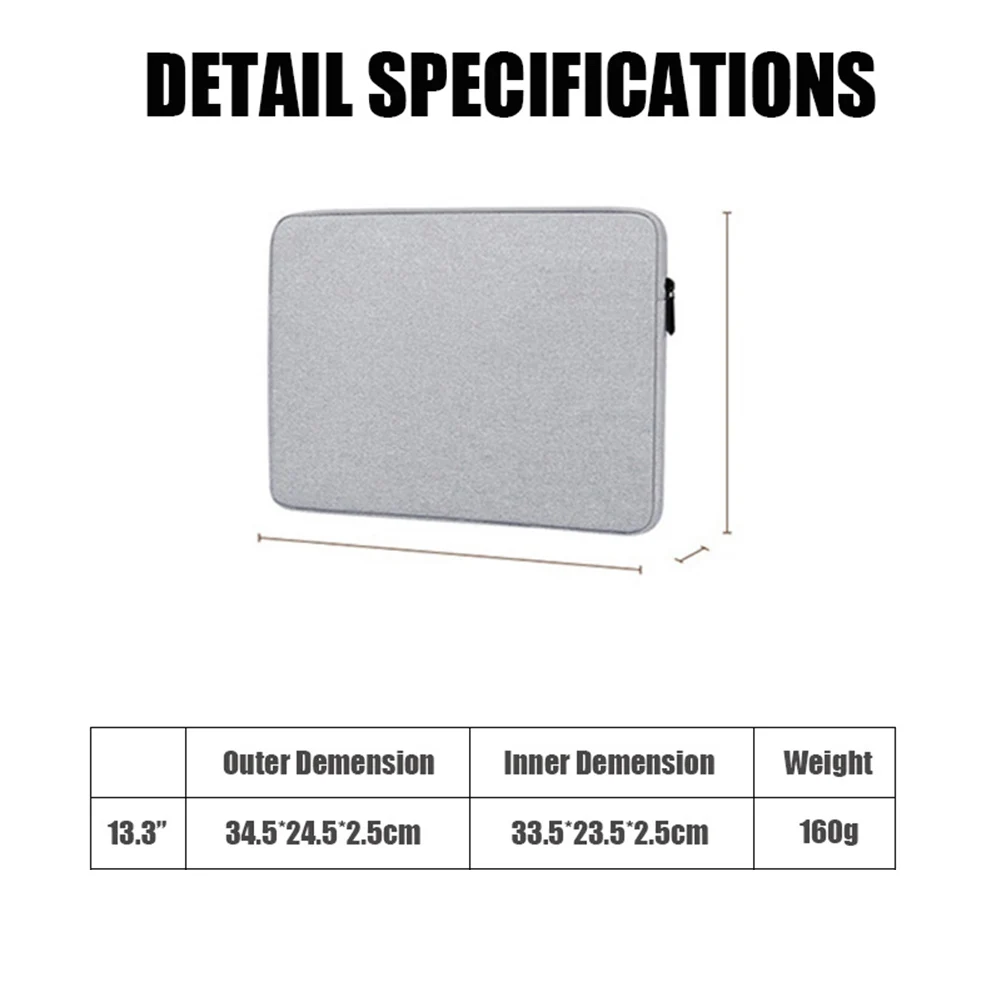 

Portable Travel Laptop Bag Case Carrying Sleeve for 13.3 inch Notebook PC Shockproof Protective Cover for Macbook