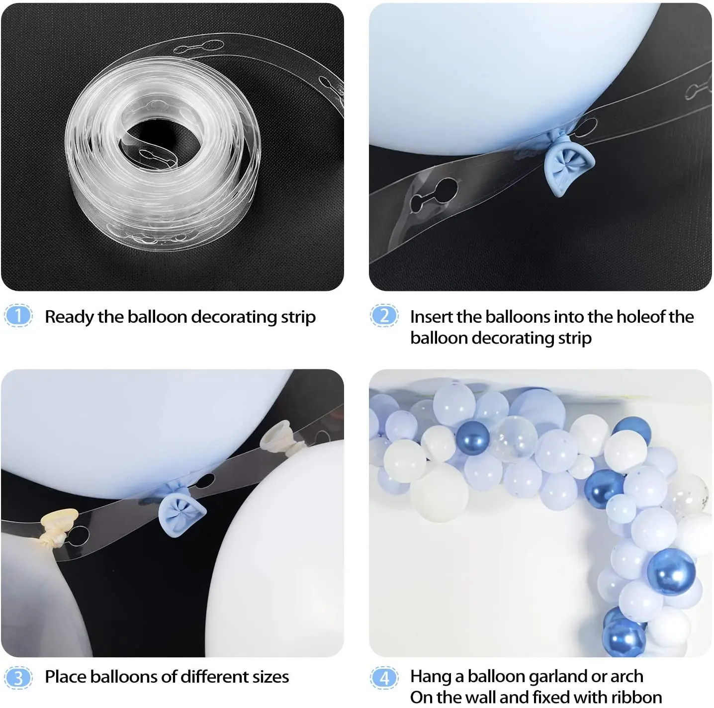 122 шт. цвет металлик синий белый и серебряный | Дом сад