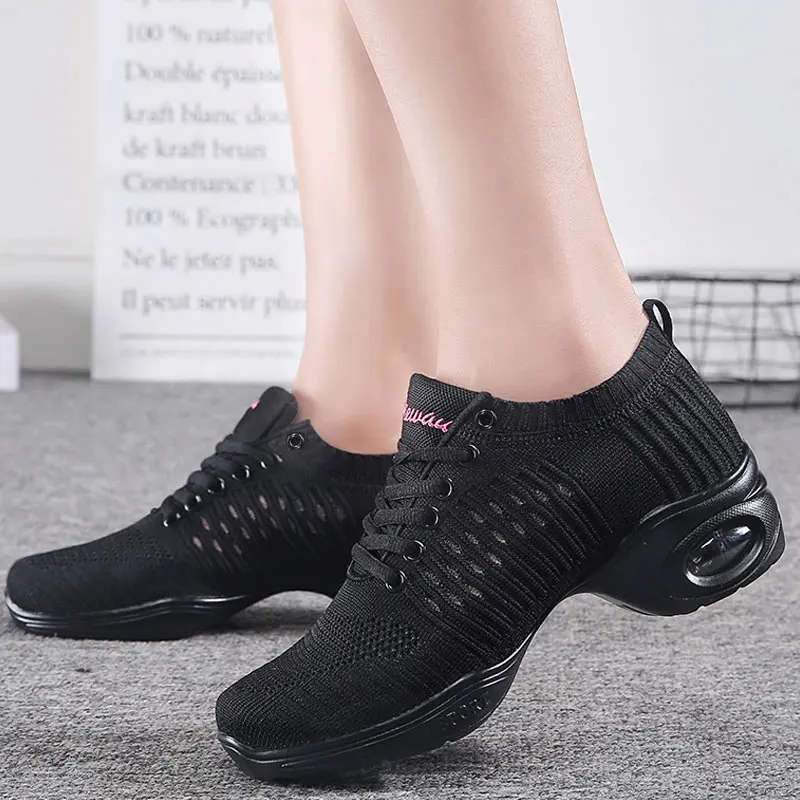 Women's Dance Sneakers Jazz Salsa Dance Shoes Mesh Hip Hop Modern Dancing Shoe Ladies Girl's Outdoor Sports Casual Shoes Female