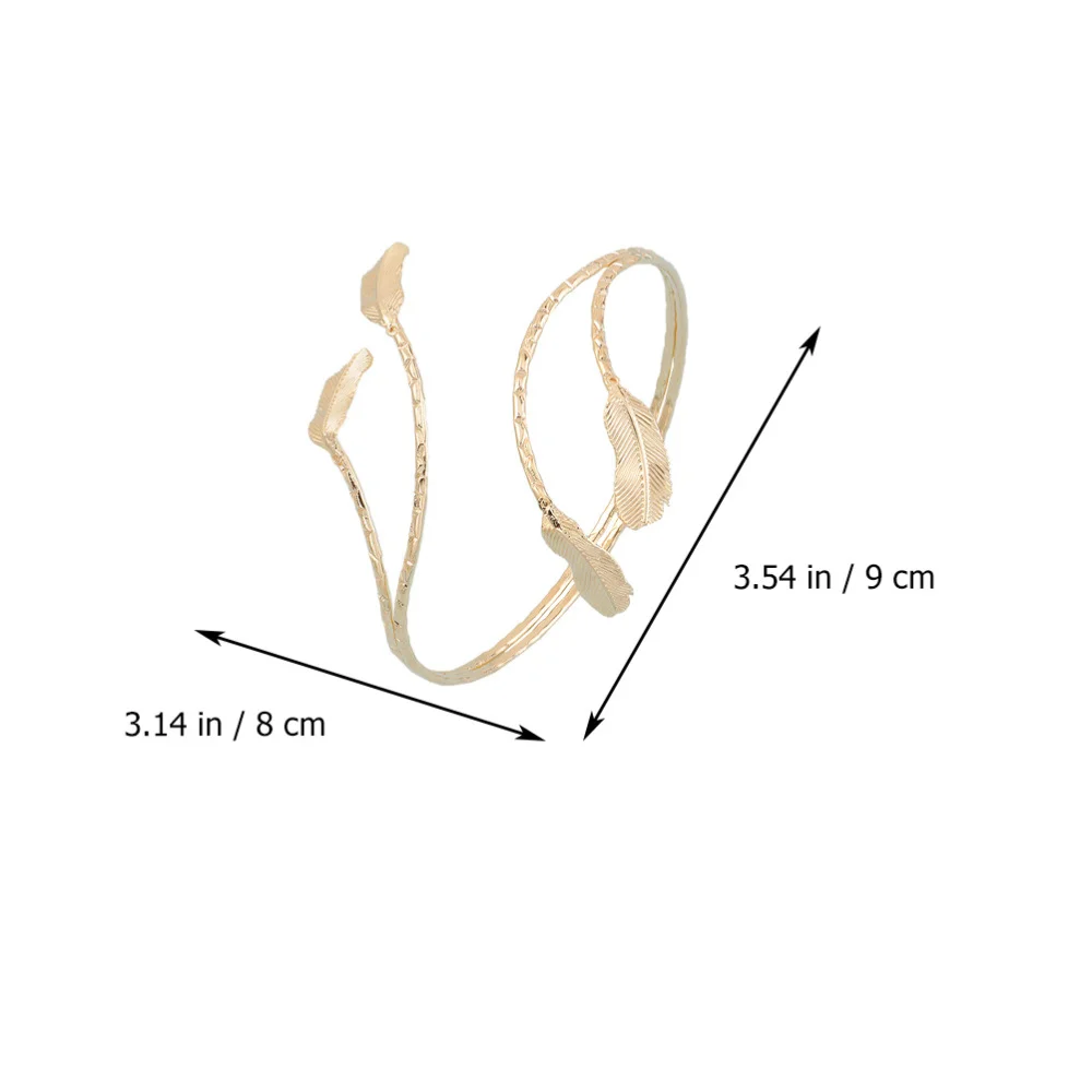 

2Pcs Retro Hollowed Armlet Decorative Bracelet Geometry Pattern Armband (Golden)