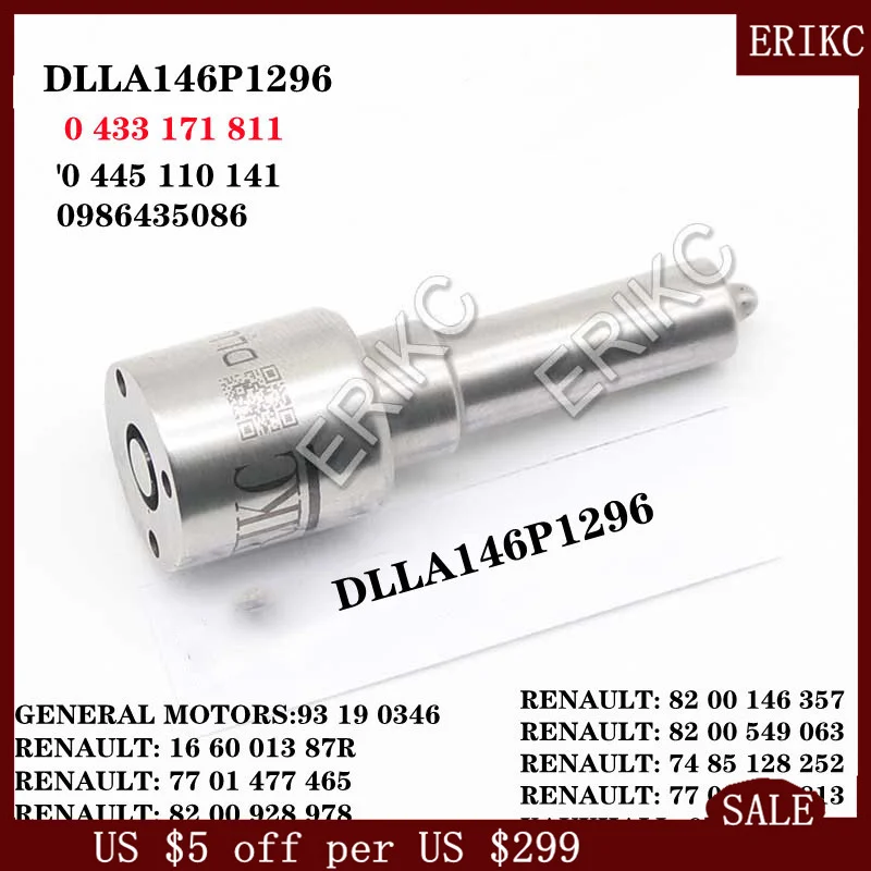 

ERIKC Fuel Pump Injection Nozzle DLLA146P1296 OEM 0 433 171 811 FOR 0 445 110 141 0986435086 GENERAL MOTORS
