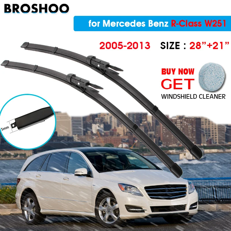 

Car Wiper Blade For Mercedes R-Class W251 28"+21" 2005-2013 Auto Windscreen Windshield Wipers Blades Window Fit Pinch Tab Arm