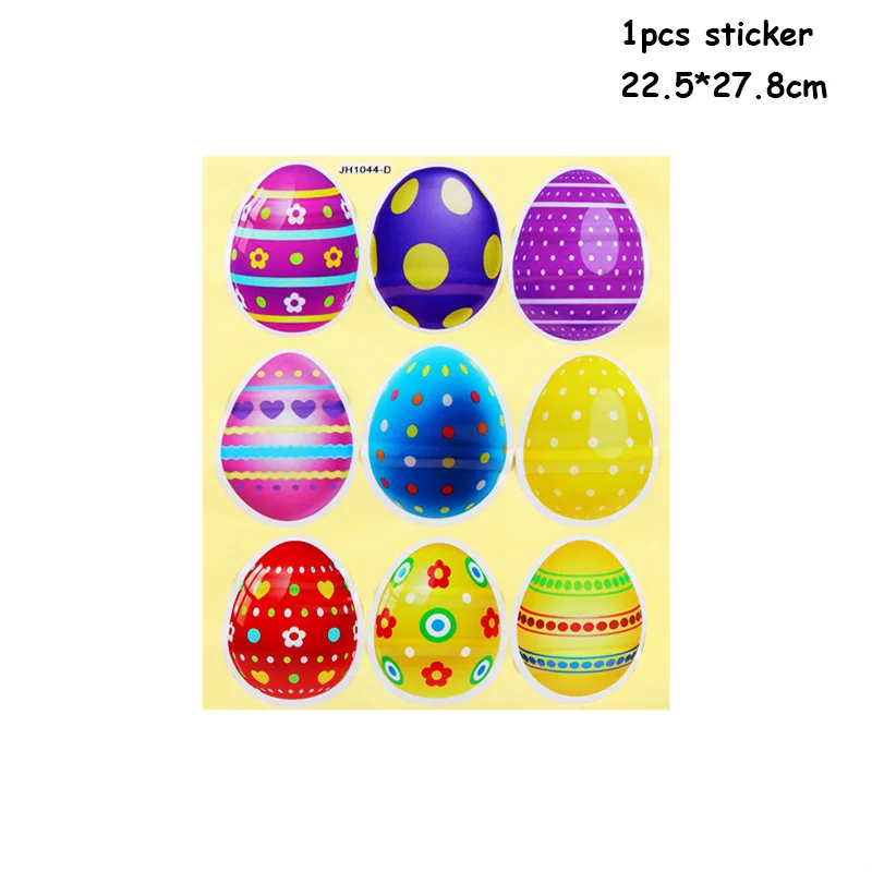1pcs wall sticker Наволочка на подушку с пасхальным Кроликом, яйцами, пасхальными, шоколадными яйцами, курицей, пасхальными украшениями для дома, вечерние украшения, подарок - Цвет: 1pcs wall sticker