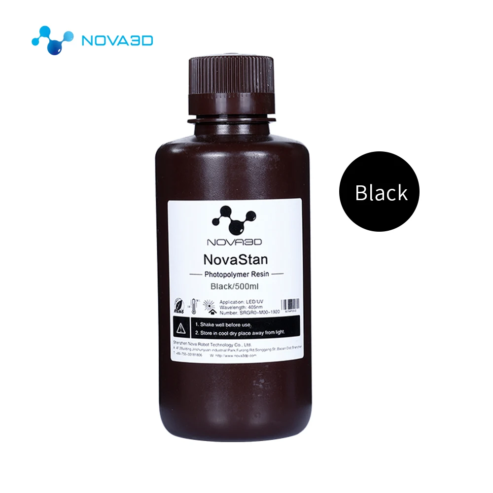 500ml Black NOVA3D принтер 405nm УФ полимерный печатный материал lcd DLP SLA УФ чувствительный жидкий фотополимер - Цвет: 500ml Black