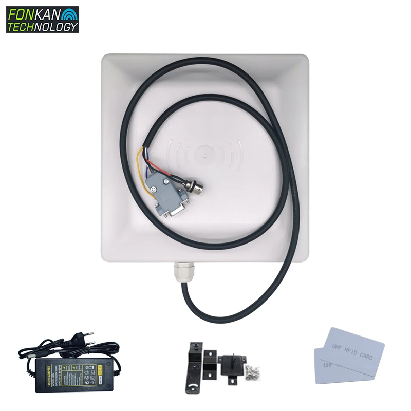 FONKAN UART/RS232 UHF RFID 6M Mid-range Integrated 7dBi антенна 12v источник питания промышленный 860-960MHz