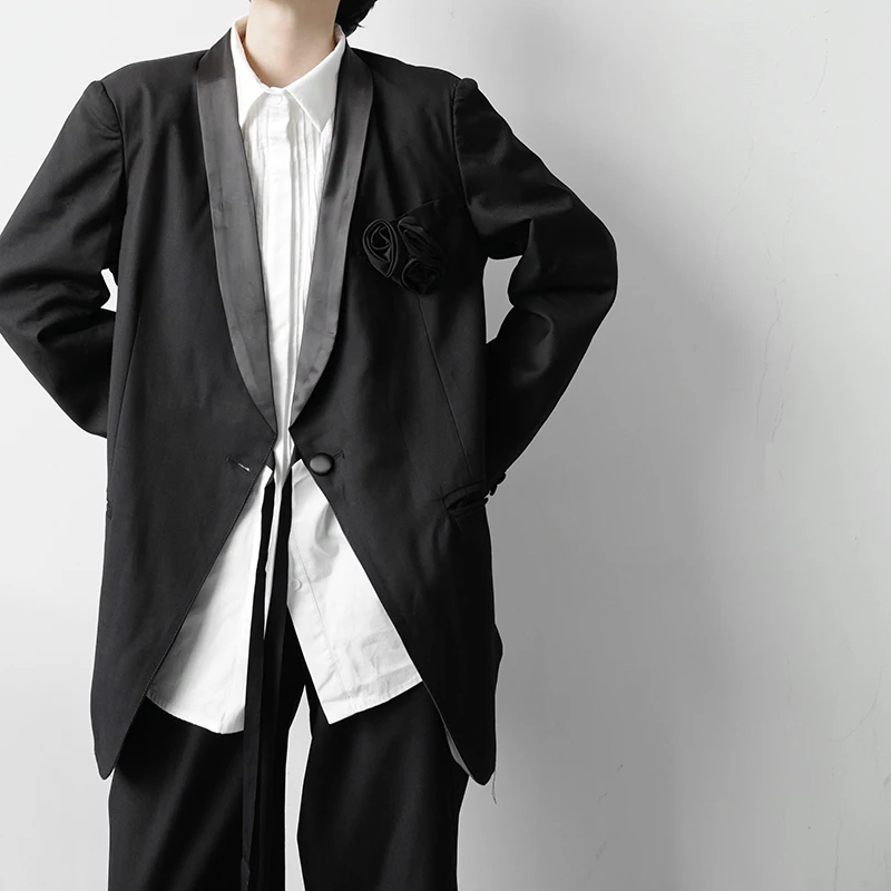 Мужской повседневный костюм Новинка осени 2022 корейский Свадебный с цветочным