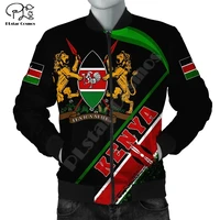 newest africa kenya zambia country flag tribe culture newfashion winter warm coat streetwear 3dprint menwomen bomber jacket a3