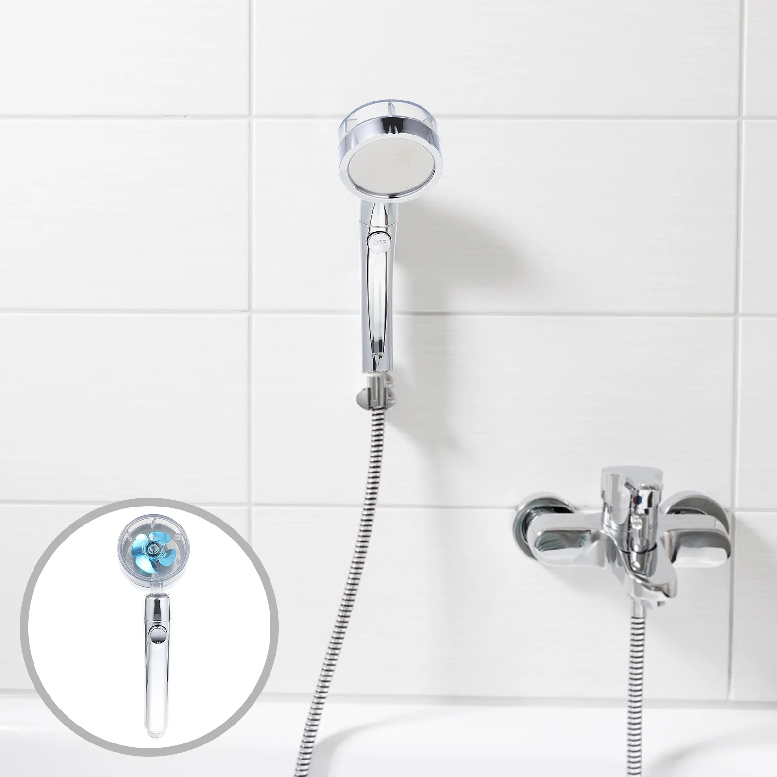 

1pc Pressurized Shower Nozzle Portable Shower Sprinkler Practical